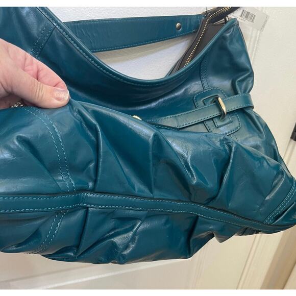 DKNY NEW teal leather shoulder bag with crossbody strap Gorgeous! - Picture 8 of 12